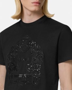 T-Shirts Et Polos | Versace T-Shirt Versace Cartouche Avec Ornements