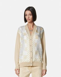 Maille | Versace Cardigan En Maille Medusa Contrasto