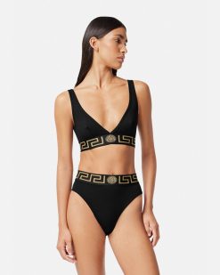 Soutiens-Gorge Et Slips | Versace Brassiere Triangle A Bordure Greca