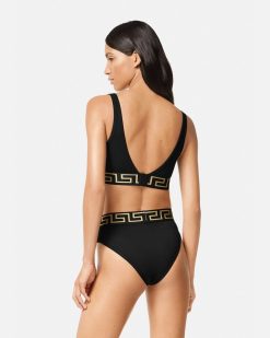 Soutiens-Gorge Et Slips | Versace Brassiere Triangle A Bordure Greca