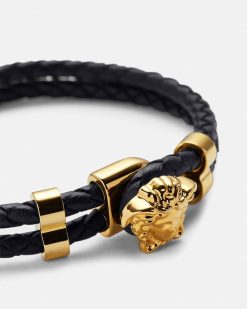 Bracelets | Versace Bracelet En Cuir La Medusa