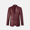 Blazers Et Costumes | Versace Blazer A Boutonnage Droit En Cuir