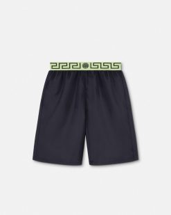 Maillots De Bain | Versace Short De Surf Long A Bordure Greca