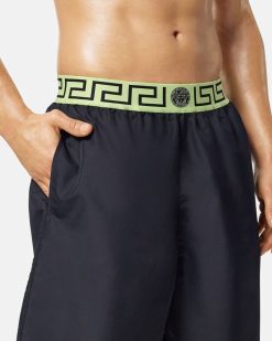 Maillots De Bain | Versace Short De Surf Long A Bordure Greca