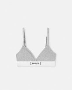 Soutiens-Gorge Et Slips | Versace Brassiere Cotelee '90S Vintage Logo