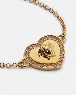 Accessoires | Versace Bracelet Avec Coeur A Cristaux Medusa Kids