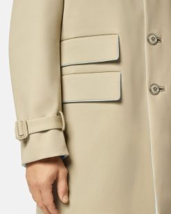 Vestes Et Manteaux | Versace Trench En Gabardine Contrecollee