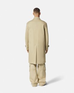 Vestes Et Manteaux | Versace Trench En Gabardine Contrecollee