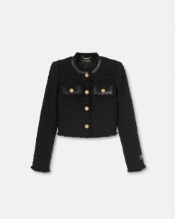 Tailleur | Versace Veste Cardigan En Tweed Boucle