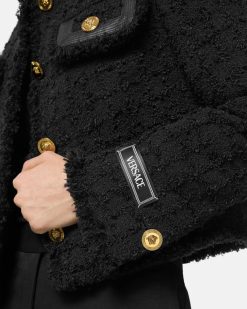 Tailleur | Versace Veste Cardigan En Tweed Boucle