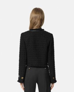 Tailleur | Versace Veste Cardigan En Tweed Boucle