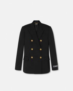 Vestes Et Blazers | Versace Blazer Slim Masculin A Boutonnage Croise