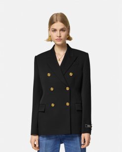 Vestes Et Blazers | Versace Blazer Slim Masculin A Boutonnage Croise