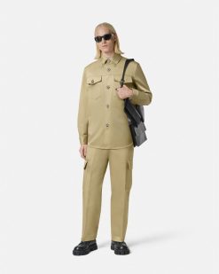 Pantalons Et Shorts | Versace Pantalon Cargo En Gabardine