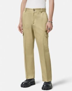 Pantalons Et Shorts | Versace Pantalon Cargo En Gabardine