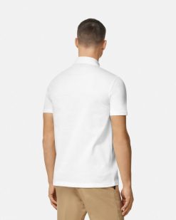 T-Shirts Et Polos | Versace Polo A Manches Courtes Brode