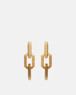 Boucles D'Oreilles | Versace Boucles D'Oreilles Pendantes Greca Quilting