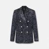 Denim | Versace Blazer Slim Masculin En Denim Barocco