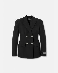 Vestes Et Blazers | Versace Blazer A Boutonnage Croise Et Forme Sablier