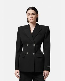 Vestes Et Blazers | Versace Blazer A Boutonnage Croise Et Forme Sablier