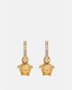 Boucles D'Oreilles | Versace Creoles La Medusa Avec Cristaux