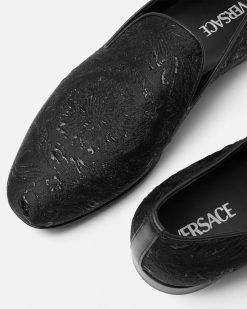 Mocassins | Versace Pantoufles Barocco En Jacquard