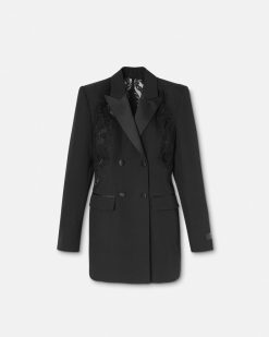 Vestes Et Blazers | Versace Robe Blazer En Dentelle Barocco