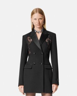 Vestes Et Blazers | Versace Robe Blazer En Dentelle Barocco