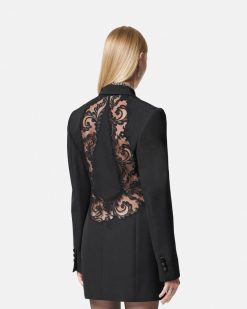 Vestes Et Blazers | Versace Robe Blazer En Dentelle Barocco