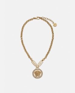 Colliers | Versace Collier La Medusa Greca Avec Cristaux