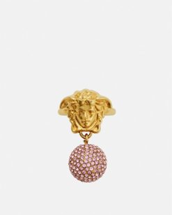 Bagues | Versace Bague Spherique Medusa Avec Cristaux