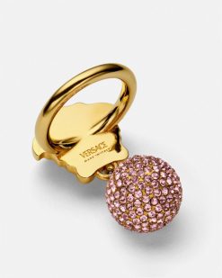 Bagues | Versace Bague Spherique Medusa Avec Cristaux