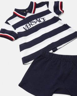 Coffret Cadeau | Versace Ensemble Polo Nautical Stripe Baby