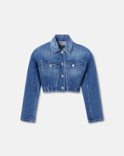 Denim | Versace Veste Courte Arrondie En Jean