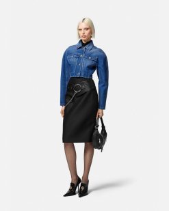 Denim | Versace Veste Courte Arrondie En Jean