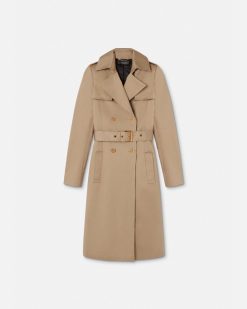 Vetements D'Exterieur Et Manteaux | Versace Trench En Gabardine