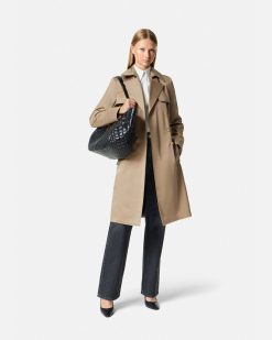 Vetements D'Exterieur Et Manteaux | Versace Trench En Gabardine