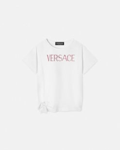 Vetements | Versace T-Shirt Versace Logo Kids Avec Cristaux