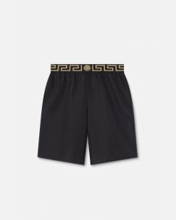 Maillots De Bain | Versace Short De Surf Mi-Long A Bordure Greca