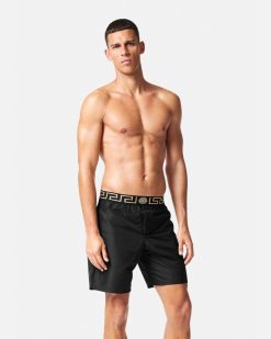 Maillots De Bain | Versace Short De Surf Mi-Long A Bordure Greca