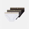 Slips | Versace Lot De Trois Slips A Bordure Greca