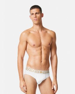 Slips | Versace Lot De Trois Slips A Bordure Greca