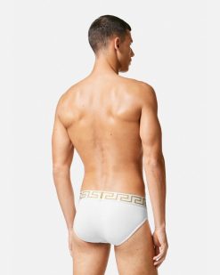 Slips | Versace Lot De Trois Slips A Bordure Greca