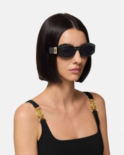 Lunettes De Soleil | Versace Lunettes De Soleil Irregulieres Plaque Medusa