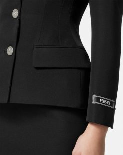 Tailleur | Versace Veste Sablier En Tissu Grain De Poudre