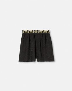 Loungewear Et Pyjamas | Versace Short De Pyjama Barocco A Bordure Greca