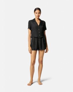 Loungewear Et Pyjamas | Versace Short De Pyjama Barocco A Bordure Greca