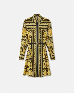 Robes | Versace Mini Robe Chemise Barocco En Soie