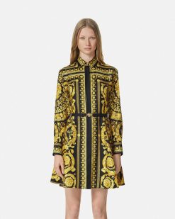 Robes | Versace Mini Robe Chemise Barocco En Soie