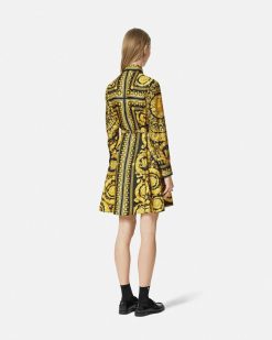 Robes | Versace Mini Robe Chemise Barocco En Soie